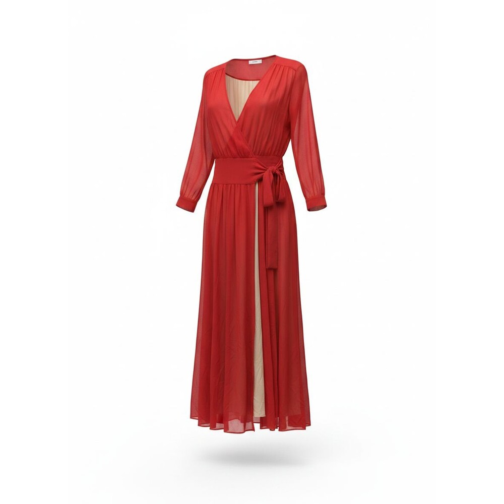 8 by YOOX Women's Red Long Sleeve Maxi Dress Size XXS NWT